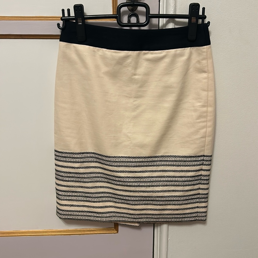 J crew cream & black Pencil skirt